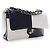Chanel Black Medium Classic Bicolor Lambskin Geometric Colorblock Double Flap - vista 3