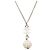 Collana Chanel con pendente a sfera in ottone e strass CC argento - vista 3