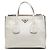 Borsa Prada White Glace Calf Twin Pocket Double Handle Bianco