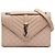 Borsa a bustina Saint Laurent marrone con monogramma triquilt medium in pelle grain