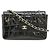 Borsa a tracolla Chanel 2.55 Chocolate Bar Nero Bianco