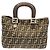Borsa a mano Fendi in tela marrone