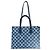 Borsa a tracolla Louis Vuitton OnTheGo MM Monogram Jacquard Denim Blu navy