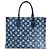 Borsa a tracolla Louis Vuitton OnTheGo MM Monogram Jacquard Denim Blu navy - vista 3