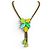 PHILIPPE FERRANDIS CRAVATE NECKLACE COLORED STONES & RHINESTONES GOLD-TONE METAL Golden