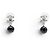 NEW CHANEL MINI CC LOGO PENDANT STRASS PEARL EARRINGS Silvery - view 2