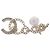 NUEVO ARO ÚNICO DERECHO CHANEL COCO LOGO CC STRASS CON CADENA Dorado