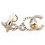NUEVO ARO ÚNICO DERECHO CHANEL COCO LOGO CC STRASS CON CADENA Dorado - vista 4
