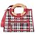 Borsa shopper Fendi Runaway Plaid in tela rossa Rosso