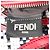 Borsa shopper Fendi Runaway Plaid in tela rossa Rosso - vista 7
