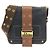 Borsa a tracolla in denim e pelle Christian Dior Marrone Blu
