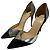 Christian Louboutin Tac Clac 100 Glitter Black Silber Patent 37