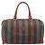 Fendi Vintage Pequin Boston Coated Canvas Large Marrone
