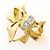 Autre Marque Anello a fascia in oro giallo 18K e platino con diamante verde D'oro