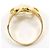 Autre Marque Anello a fascia in oro giallo 18K e platino con diamante verde D'oro - vista 2