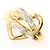 Autre Marque 18K Gelbgold- und Platinring mit grünem Diamanten Golden