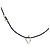 Autre Marque MINAS Darling Heart Collana in Argento 925 e Cordino Nero Multicolore