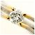 Autre Marque Anello a fascia elegante in platino e oro giallo e diamanti D'oro - vista 2