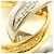 Autre Marque Platin- und Gelbgold-Ring mit Diamant Golden - Ansicht 2