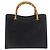 Borsa Tote GUCCI Bamboo in pelle nera e oro 002 0260 Auth 180119 Nero D'oro - vista 2