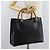 Borsa Tote GUCCI Bamboo in pelle nera e oro 002 0260 Auth 180119 Nero D'oro - vista 22