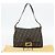 FENDI Zucca Canvas Mamma Baguette Shoulder Bag Black Brown Auth 181871M Marrone Nero - vista 23