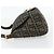 FENDI Zucca Canvas Mamma Baguette Shoulder Bag Black Brown Auth 181871M Marrone Nero - vista 4