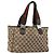 Borsa GUCCI GG Canvas Web Sherry Line Beige Argento Auth 178849