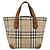 Borsa a mano Burberry Nova Check in tela beige e oro Auth ka4541 D'oro - vista 3