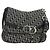Borsa a tracolla Christian Dior Trotter Canvas Nera Argento Auth bs35297SAV Nero