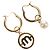 Miu Miu Pierce metallico Gold Tone Auth 181299M