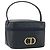 Borsa Vanity Christian Dior in pelle blu navy e oro Auth 182020A D'oro