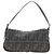 FENDI Zucca Canvas Mamma Baguette Shoulder Bag Wool Gray Silver Auth yk20376SAV Marrone Argento - vista 3