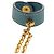 Hermès Handschuhhalter Charm aus Leder Hellblau Gold Auth 181292V Golden - Ansicht 3