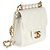 Timeless Clutch Chanel White Lambskin Quilted Chic Pearls On Chain Bianco - vista 4