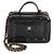 Vanity Chanel Black Quilted Patent Top Handle Con Catena Nero - vista 8