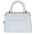 Clutch Chanel Light Blue Quilted Caviar Coco Handle con catena - vista 2