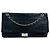 Chanel 2.55 Rue Cambon Borsa con Patta in Pelle Nera Nero