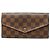 Cartera larga Sarah en Damier Louis Vuitton Castaño
