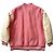 Miu Miu Giacca Varsity in Lana e Pelle Rosa Bianco - vista 2