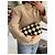 Borsa a tracolla Chanel a quadretti con decorazioni floreali Nero Bianco D'oro - vista 6