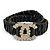 Chanel B21C Coco Mark Ledergürtel mit Strasssteinen Schwarz