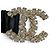 Chanel B21C Coco Mark Ledergürtel mit Strasssteinen Schwarz - Ansicht 4