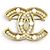 Spilla Chanel Vintage 02A Coco Mark Design Bianco D'oro