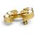 Spilla Chanel Vintage 02A Coco Mark Design Bianco D'oro - vista 3