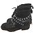 Autre Marque Stivaletti in pelle nera borchiati con strass Nero