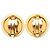Chanel Yellow CC Resin Round Clip On Earrings - view 2
