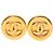 Orecchini Chanel Gold CC tondi placcati oro con clip D'oro