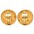 Orecchini Chanel Gold CC tondi placcati oro con clip D'oro - vista 2