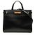 Sac cabas Manhattan en cuir lisse de veau noir de taille medium Saint Laurent